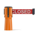 Cone-Mounted Retractable Belt Barrier, 11 Ft. Belt - Trafford Industrial