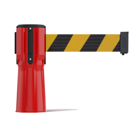 Cone-Mounted Retractable Belt Barrier, 11 Ft. Belt - Trafford Industrial