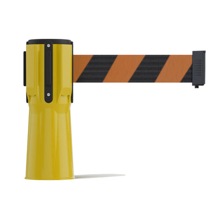 Cone-Mounted Retractable Belt Barrier, 11 Ft. Belt - Trafford Industrial