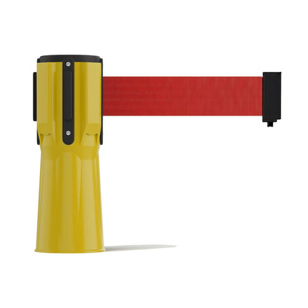 Cone-Mounted Retractable Belt Barrier, 11 Ft. Belt - Trafford Industrial