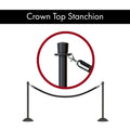 Crown Top Post and Rope Stanchion with Dome Base - Montour Line CDLine