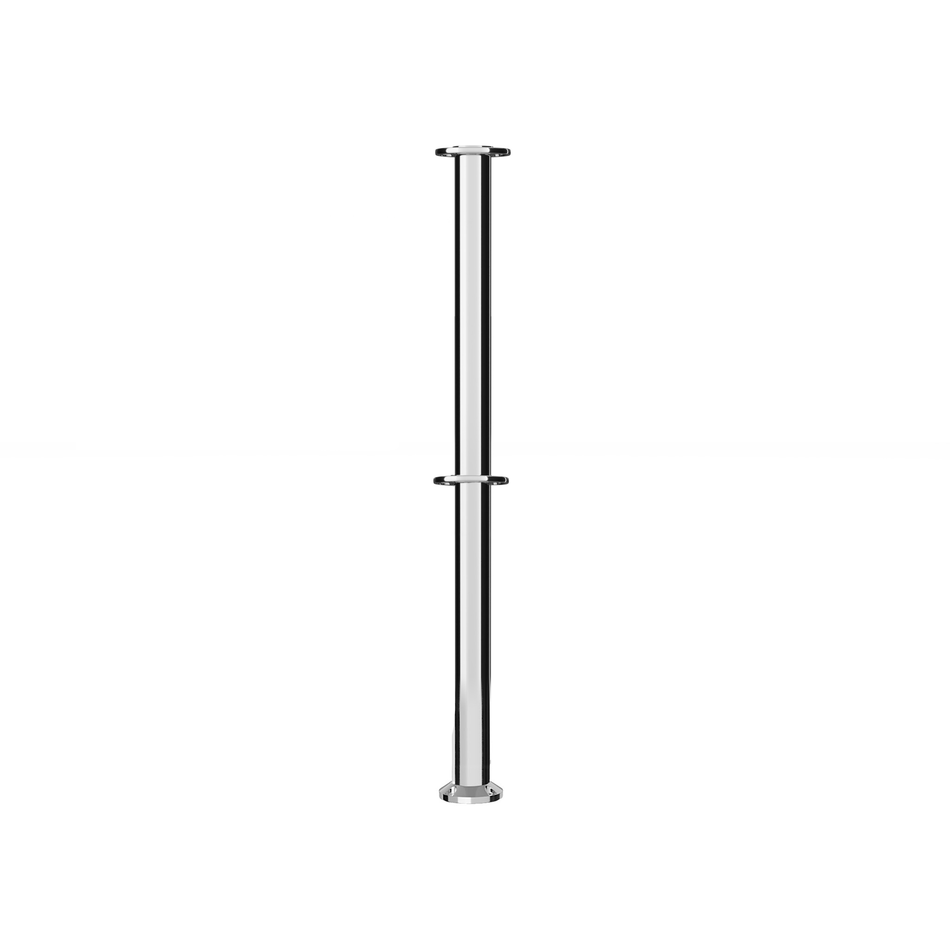 Flat Top Dual Rope Stanchion with Fixed Base - Montour Line CXLineDF