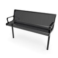 Contoured Park Bench with Arm  - Circular Pattern, 4ft.