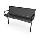 Contoured Park Bench with Arm  - Circular Pattern, 6ft.