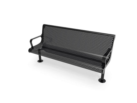 Contoured Park Bench with Arm  - Circular Pattern, 4ft.