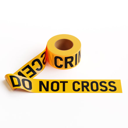 Caution Tape, 2.0 mil x 1000 Ft. x 3 Inch, Black Text Color - Trafford Industrial