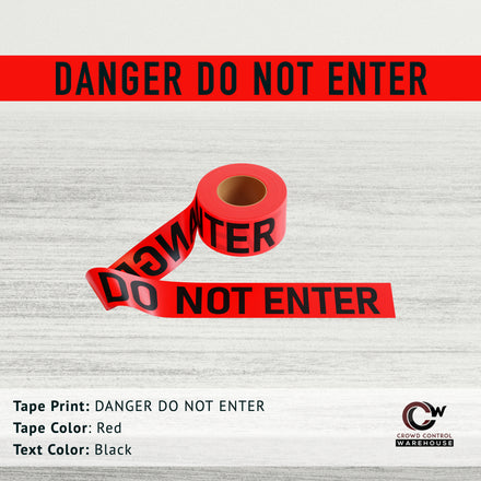 Caution Tape, 2.0 mil x 1000 Ft. x 3 Inch, Black Text Color - Trafford Industrial