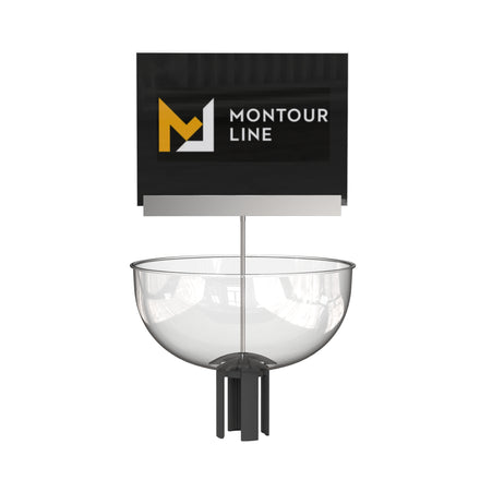 Merchandising Display Bowl for Retractable Belt Barrier Stanchion - Montour Line