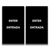 2-Sided Sign Insert - 'ENTER/ENTRADA'