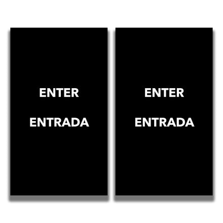 2-Sided Sign Insert - 'ENTER/ENTRADA'