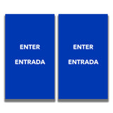 2-Sided Sign Insert - 'ENTER/ENTRADA'