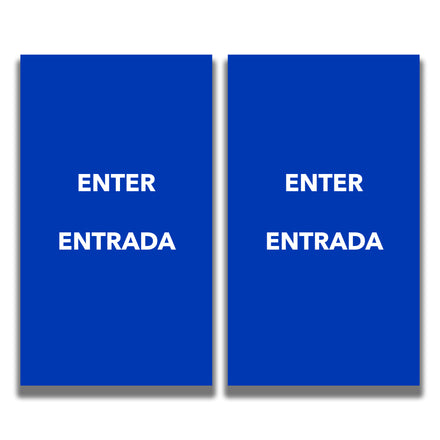 2-Sided Sign Insert - 'ENTER/ENTRADA'