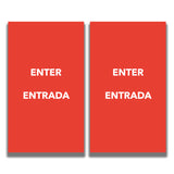 2-Sided Sign Insert - 'ENTER/ENTRADA'