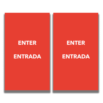 2-Sided Sign Insert - 'ENTER/ENTRADA'
