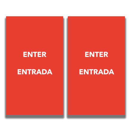 2-Sided Sign Insert - 'ENTER/ENTRADA'