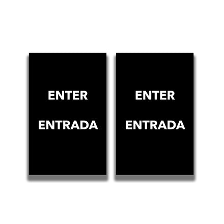 2-Sided Sign Insert - 'ENTER/ENTRADA'