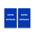 2-Sided Sign Insert - 'ENTER/ENTRADA'