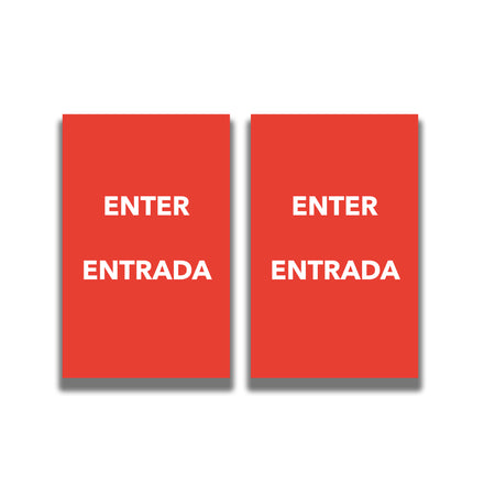 2-Sided Sign Insert - 'ENTER/ENTRADA'