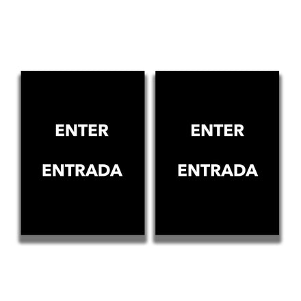 2-Sided Sign Insert - 'ENTER/ENTRADA'