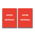 2-Sided Sign Insert - 'ENTER/ENTRADA'
