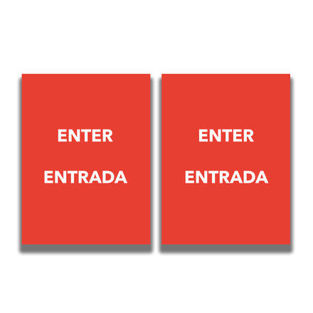 2-Sided Sign Insert - 'ENTER/ENTRADA'