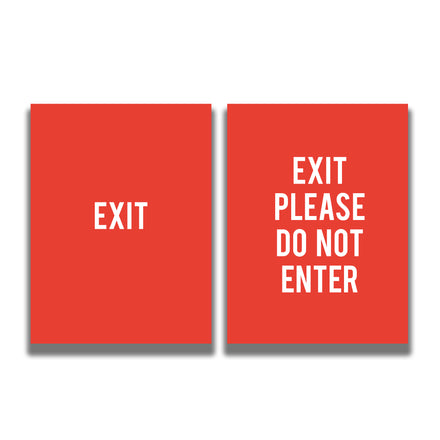2-Sided Sign Insert - 'EXIT/EXIT PLEASE DO NOT ENTER'