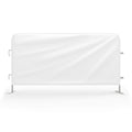 Heavy Duty Interlocking Steel Barricade, 8.5 Ft., White - Angry Bull Barricades