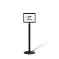 Floor Standing Sign Frame, Black Post, Steel Low Profile Base