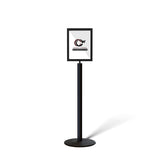 Floor Standing Sign Frame, Black Post, Steel Low Profile Base