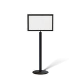 Floor Standing Sign Frame, Black Post, Steel Low Profile Base