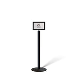 Floor Standing Sign Frame, Black Post, Steel Low Profile Base