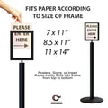 FSX200 Floor Standing Sign Frame, Low profile Base, 8.5 inches by 11 inches Sign Frame - Montour Line FSLine