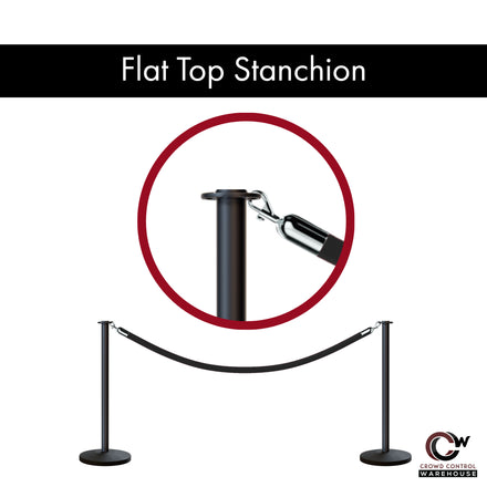 Flat Top Rope Stanchion with Sloped Base - Montour Line CLine