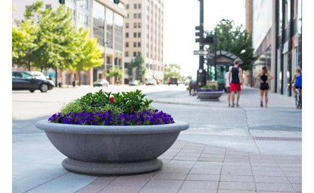 Large round concrete planter perfect for security or landscaping