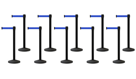 Set of (10) CCW Series Retractable Belt Barriers - 11 Ft. Belts