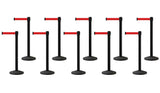 Set of (10) CCW Series Retractable Belt Barriers - 11 Ft. Belts