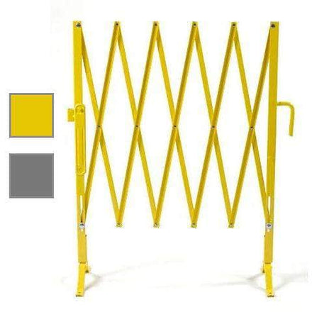 Heavy-Duty Portable Aisle Gates with Safety Yellow and Aluminum Color Options