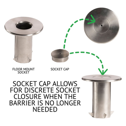 Ball Top Rope Stanchion with Removable Base - Montour Line CXlineR