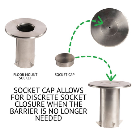 Flat Top Rope Stanchion with Removable Base - Montour Line CXlineR