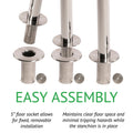 Retractable Belt Barrier Stanchion, Removable Base, 16 ft Belt - Montour Line MX650R