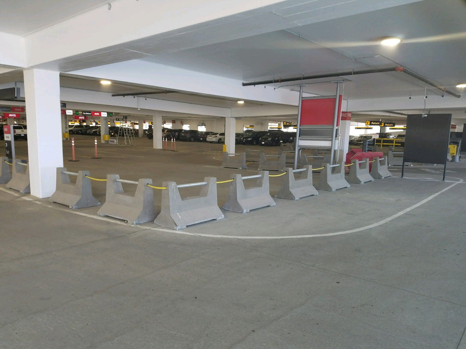 Cross-Pipe Concrete Traffic Barrier