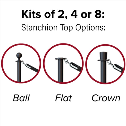 Post and Rope Stanchion Kit, Ball Top Posts, 6 Ft. Velvet Foam Core Rope - Montour Line