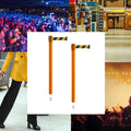 Retractable Belt Barrier Stanchion, Mini Socket Base, Orange Post, 9 ft Belt - Montour Line MSX630SK