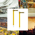 Retractable Belt Barrier Stanchion, Mini Socket Base, Yellow Post, 9 ft Belt - Montour Line MSX630SK