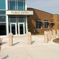 Cylindrical Bollard with Beveled Top and Reveal Line