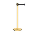 Retractable Belt Barrier Stanchion, Polished Brass Post, 11 Ft. Belt - CCW Series RBB-100