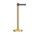 Retractable Belt Barrier Stanchion, Polished Brass Post, 7.5 Ft. Belt - CCW Series RBB-100