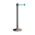 Retractable Belt Barrier Stanchion, Polished Stainless Post, 7.5 Ft. Belt - CCW Series RBB-100