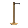 Retractable Belt Barrier Stanchion, Satin Brass Post, 9 Ft. Belt - CCW Series RBB-100