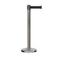 Retractable Belt Barrier Stanchion, Satin Stainless Steel Post, 7.5 Ft. Belt - Montour Line M630